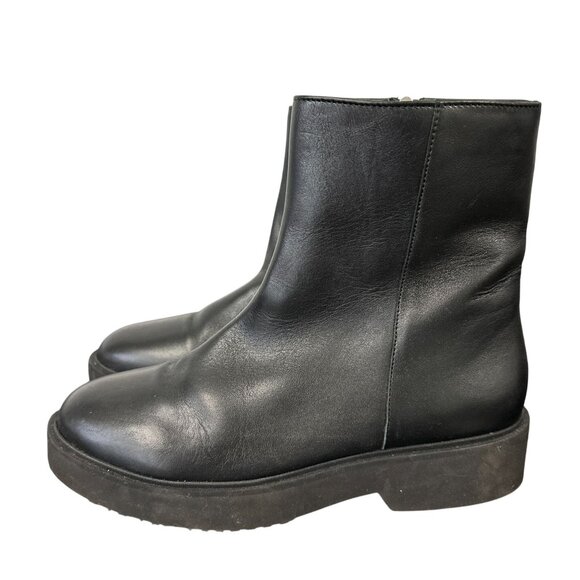 Aquatalia Maddie Weatherproof Calfskin Leather Extra Light Booties Black Size 11 - Picture 1 of 10